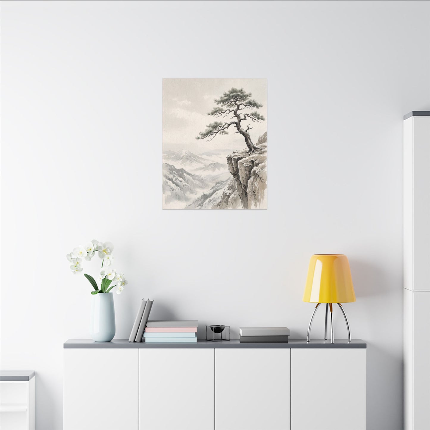 Seijaku Pine Tree Canvas Art - Japandi Japanese Pattern