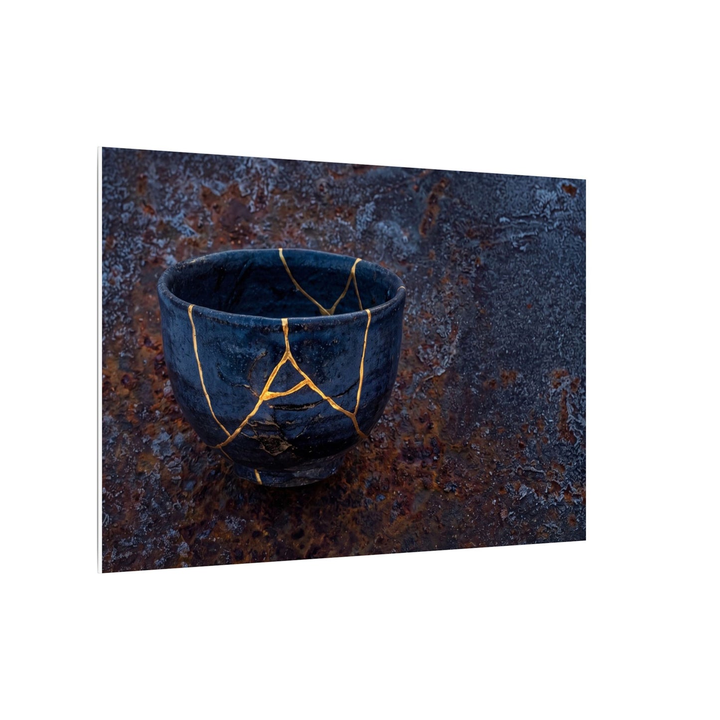 Rust Patina Winter Canvas Art | Kintsugi Healing Design