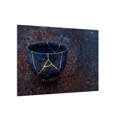 Rust Patina Winter Canvas Art | Kintsugi Healing Design