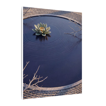 Lotus Flower Canvas Art | Winter Zen Karesansui Art