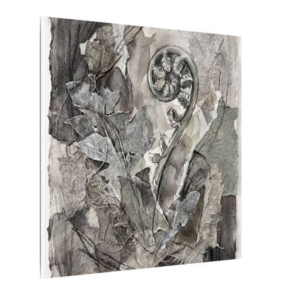 Japandi Fern Unfurling in Overcast | Texture Canvas Art
