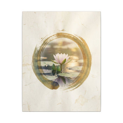 Peaceful Lotus Flower Canvas Art - Enso Zen