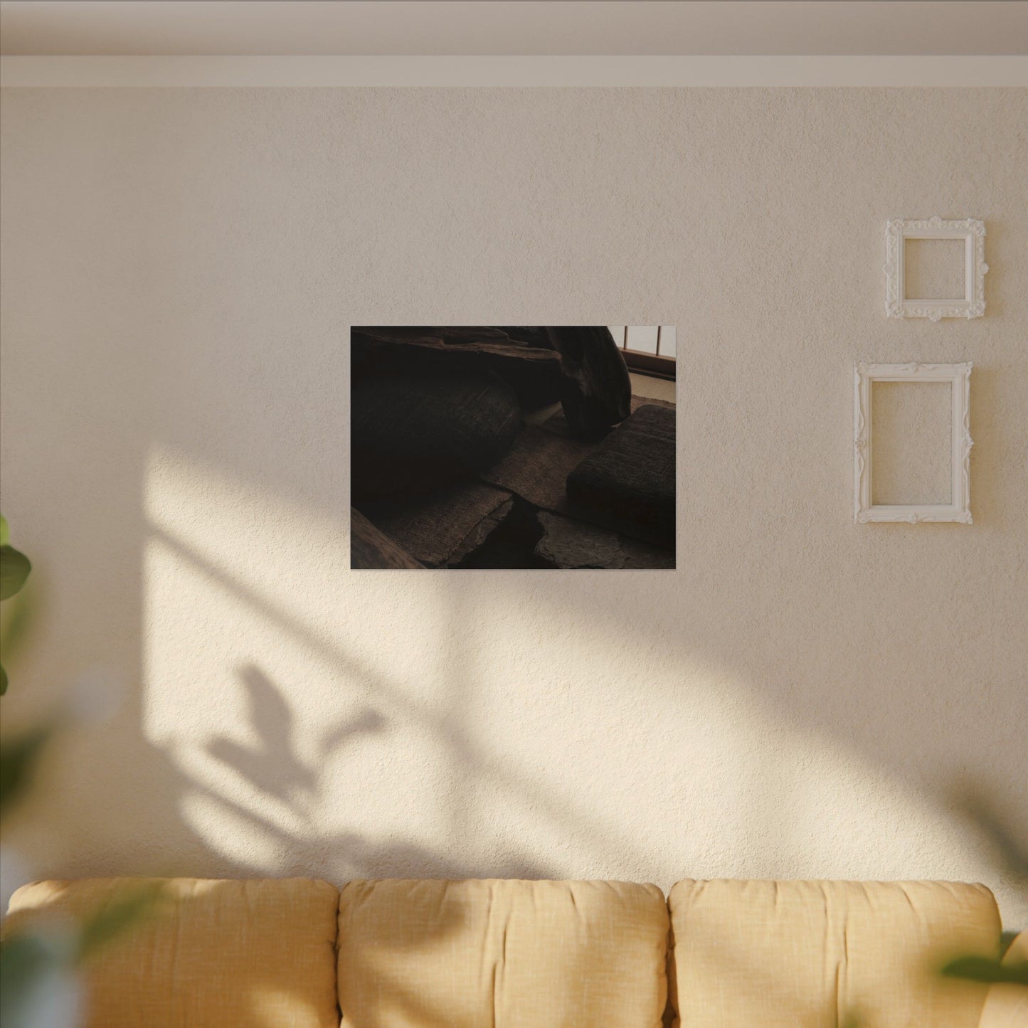 Dark Japandi Shadow Zen Canvas Art