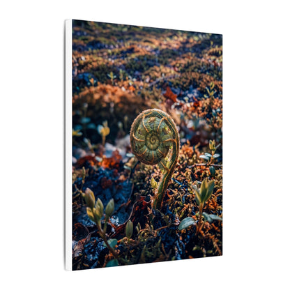 Kintsugi Fern Unfurling in Dappled | Gold Vein Canvas Art