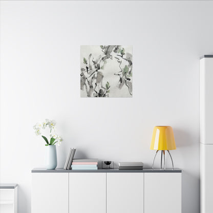 Zen Ink Brushstroke in Overcast | Sumi E Canvas Art