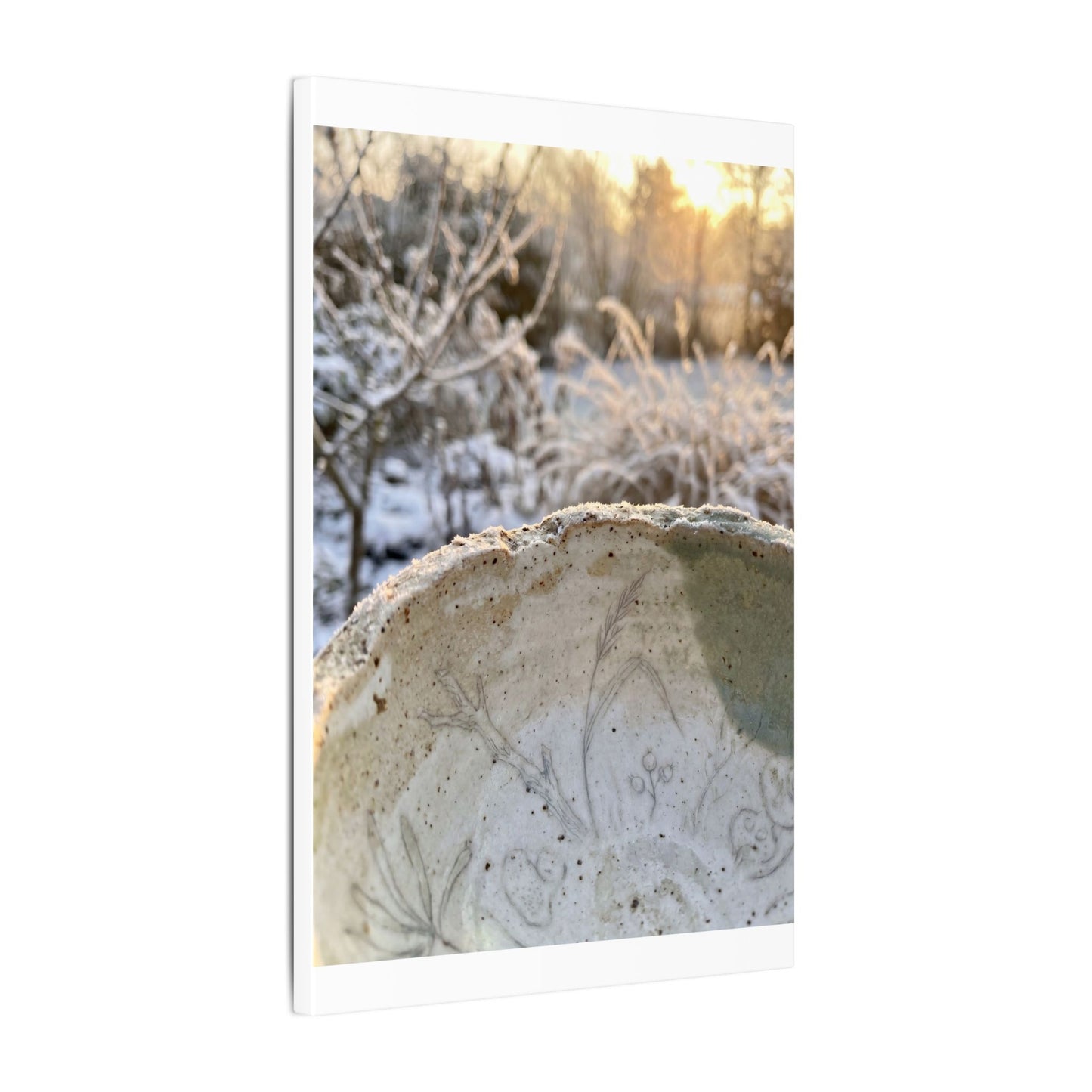 Ceramic Bowl Canvas Art | Winter Japandi Minimal Line Art