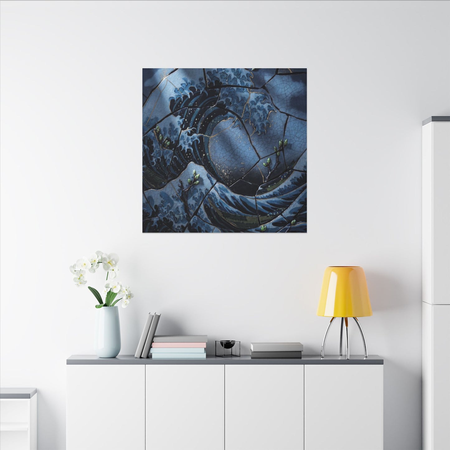 Ocean Wave Spring Canvas Art | Kintsugi Artful Design