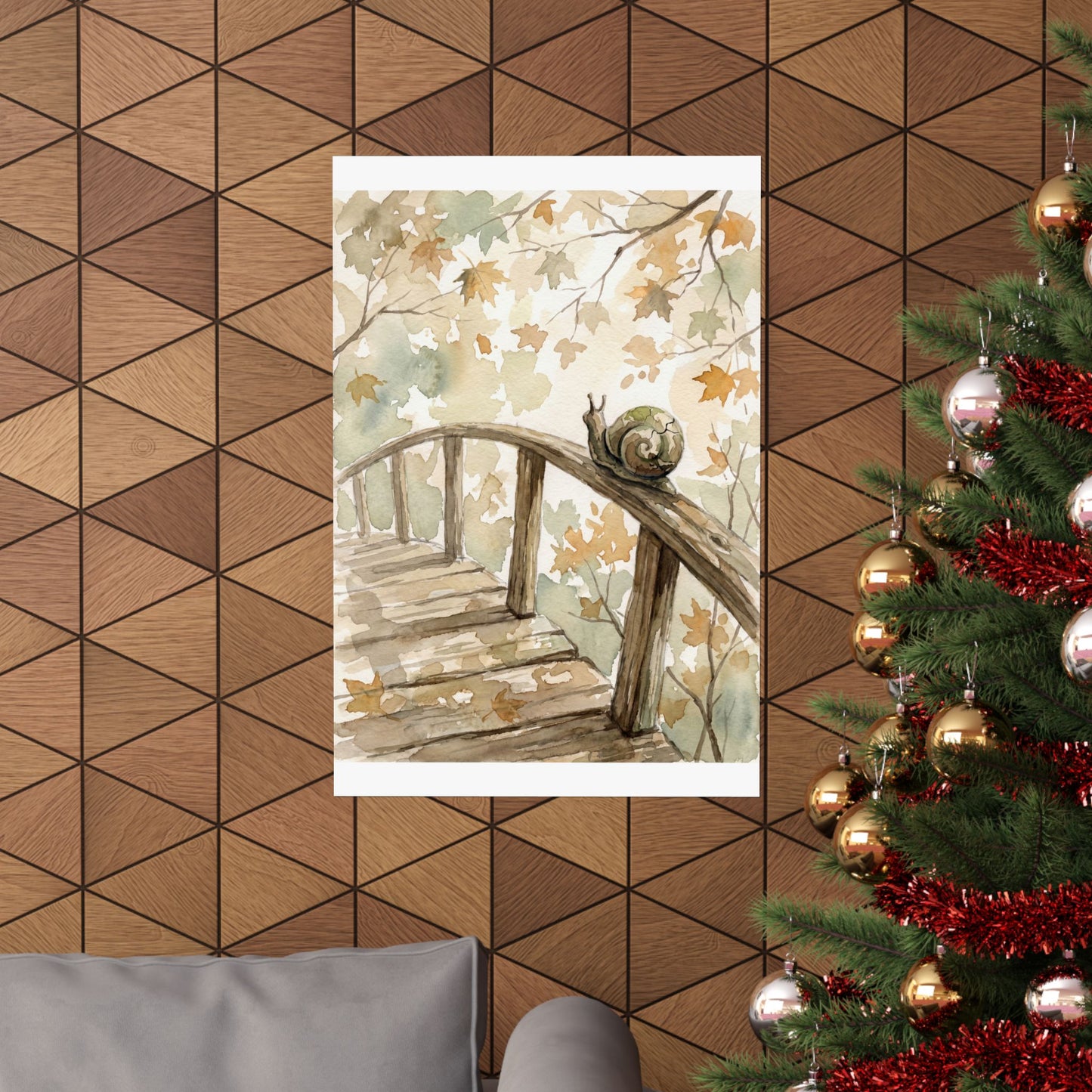 Datsuzoku Wooden Bridge Wall Art Print - Japandi Watercolor