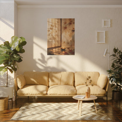Candlelight Shoji Screen Canvas Art - Japandi Ma