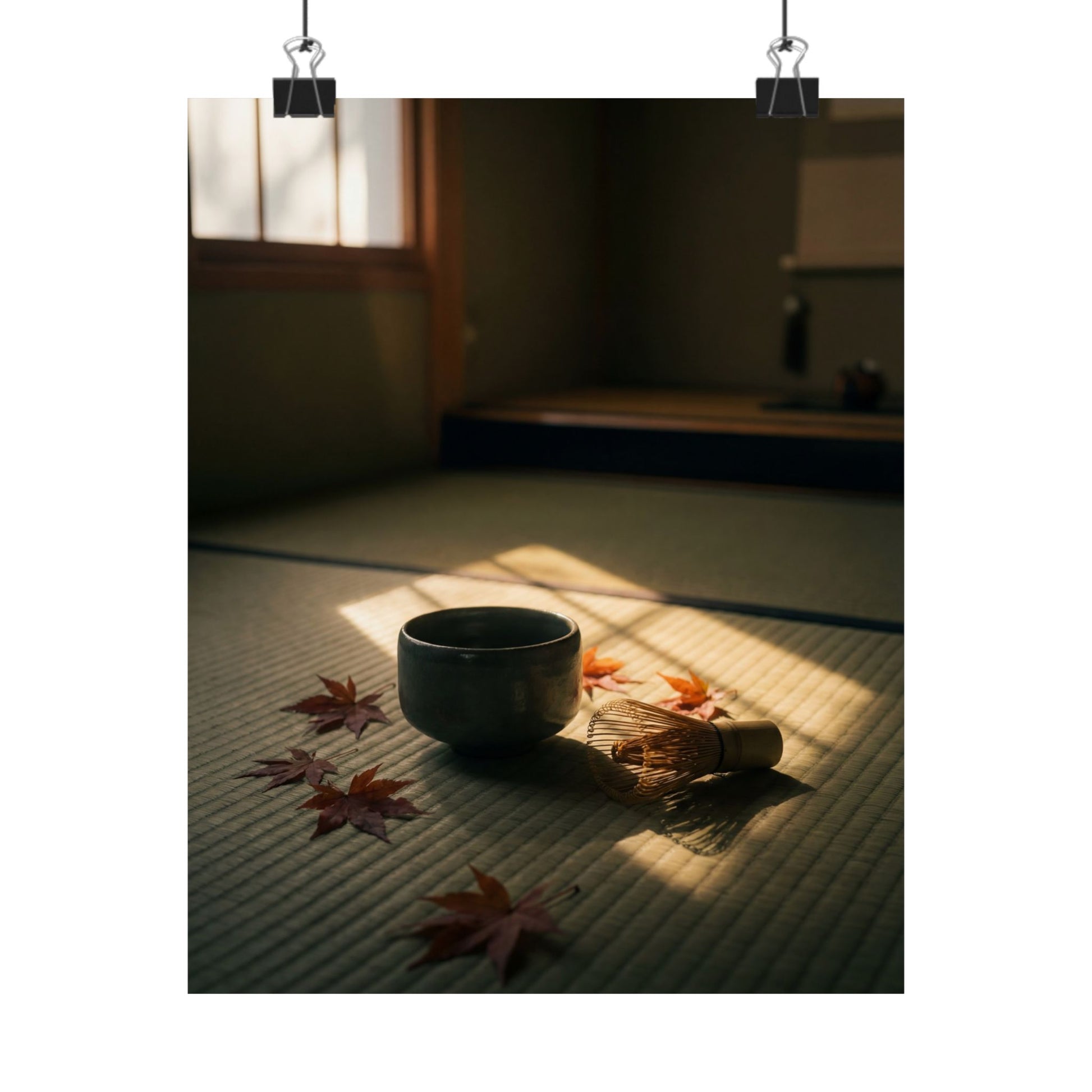 Tea Ceremony Wall Art Print | Autumn Dark Japandi Moody Minimal Art Art Print
