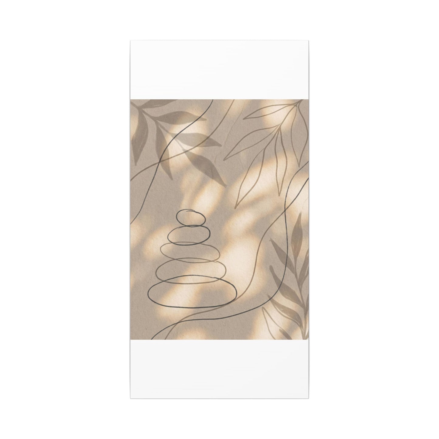 River Stones Minimal Line Canvas Art | Earthy Japandi Art
