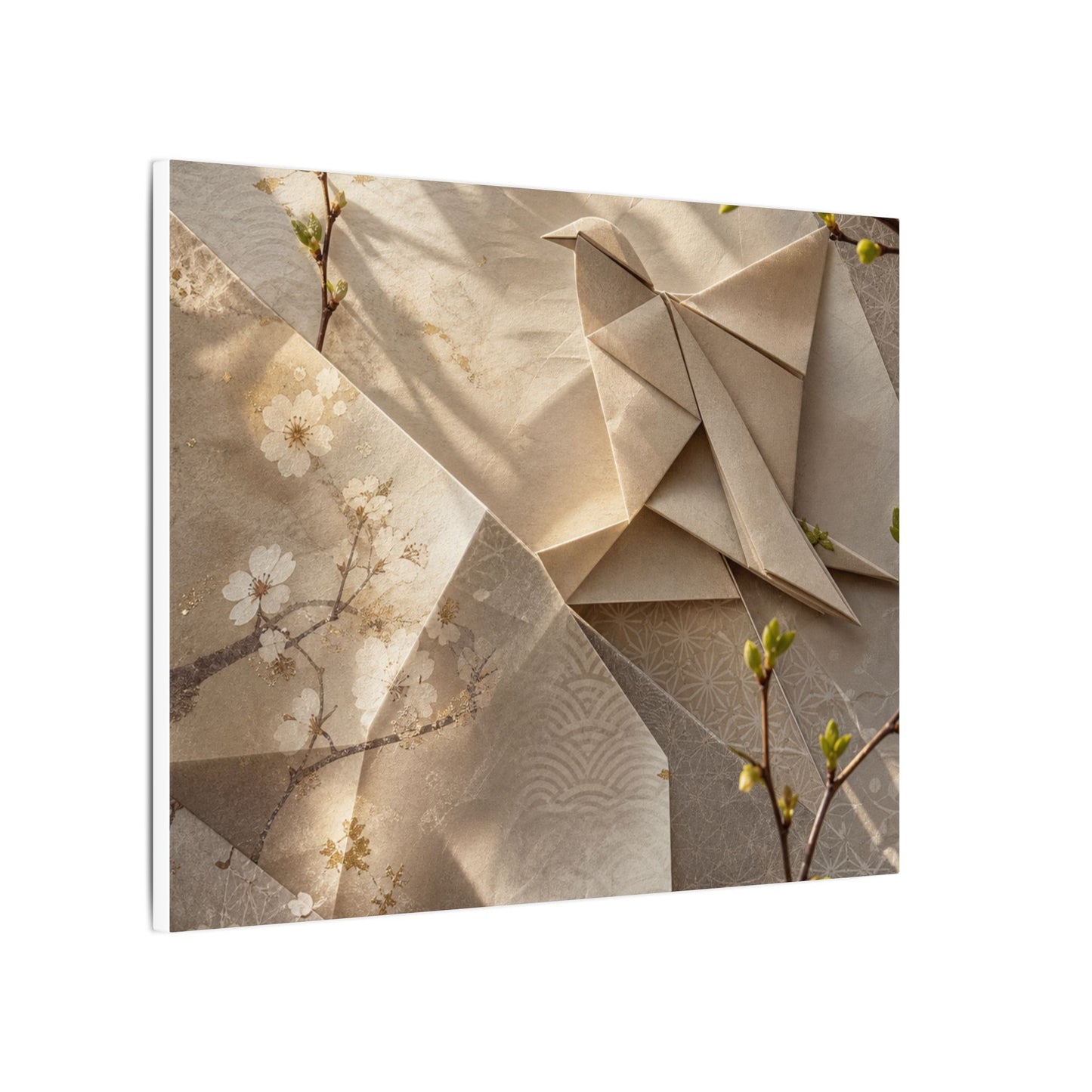 Golden Hour Paper Fold Canvas Art - Japandi Fukinsei