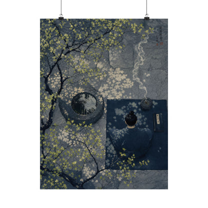 Incense Smoke Wall Art Print | Spring Zen Ukiyo E Inspired Art