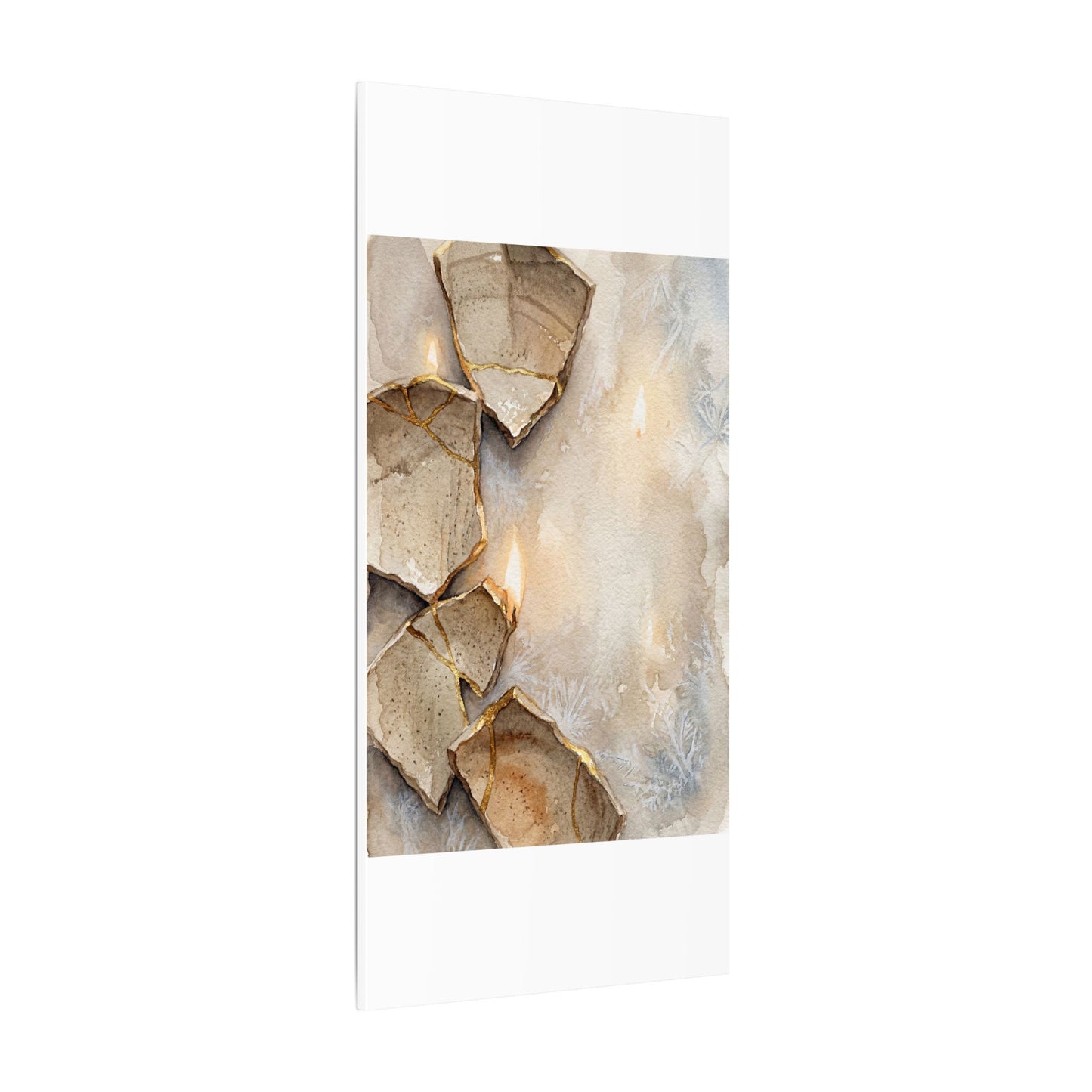 Broken Pottery Winter Canvas Art | Japandi Warm Design