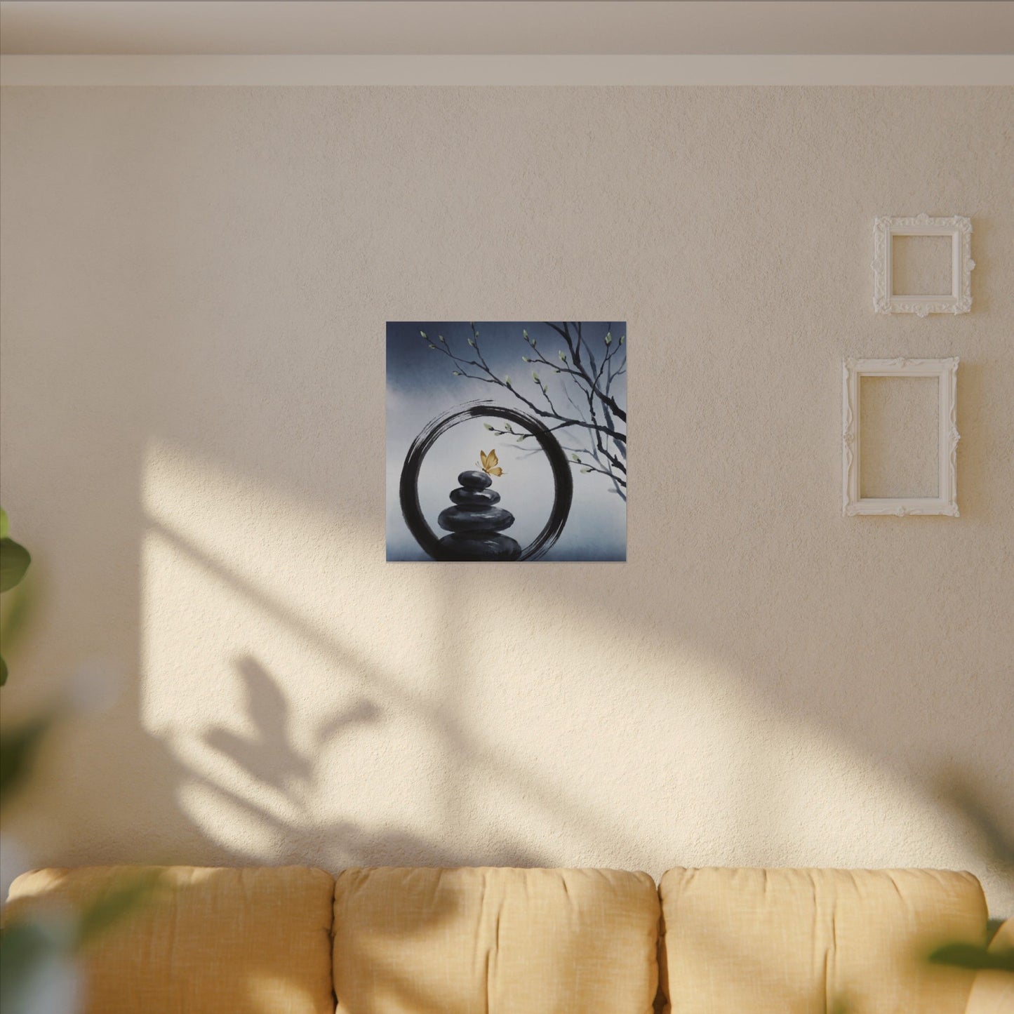 River Stones Spring Canvas Art | Zen Peaceful Design