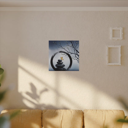 River Stones Spring Canvas Art | Zen Peaceful Design