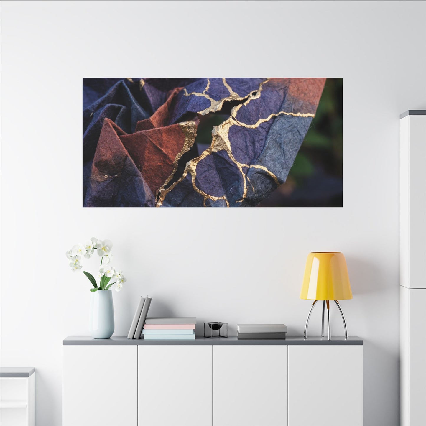 Philosophical Paper Fold Canvas Art - Gold Vein Kintsugi