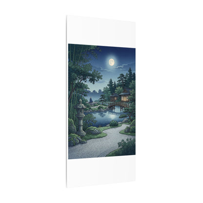 Summer Moonlit Garden Ukiyo E Inspired Canvas Art | Serene Decor