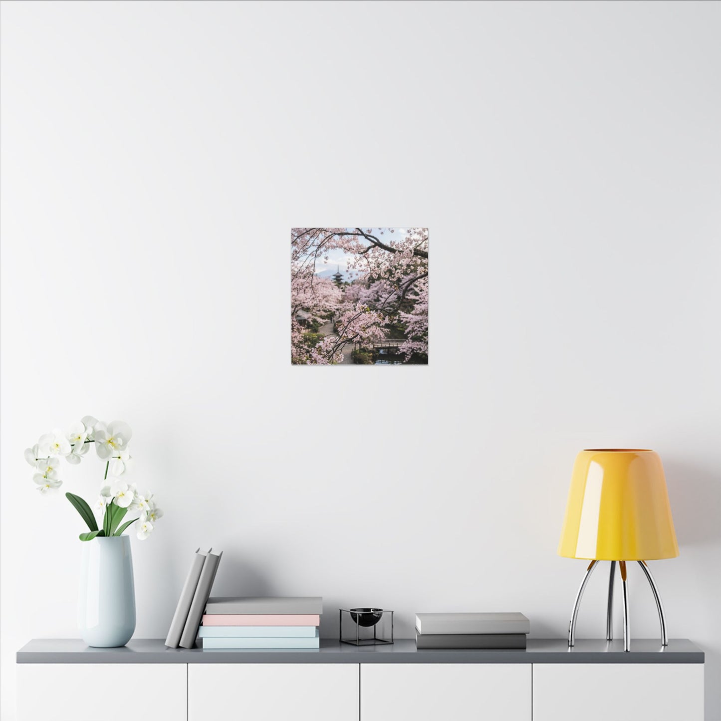 Fukinsei Cherry Blossom Canvas Art - Dark Japandi Moody Minimal