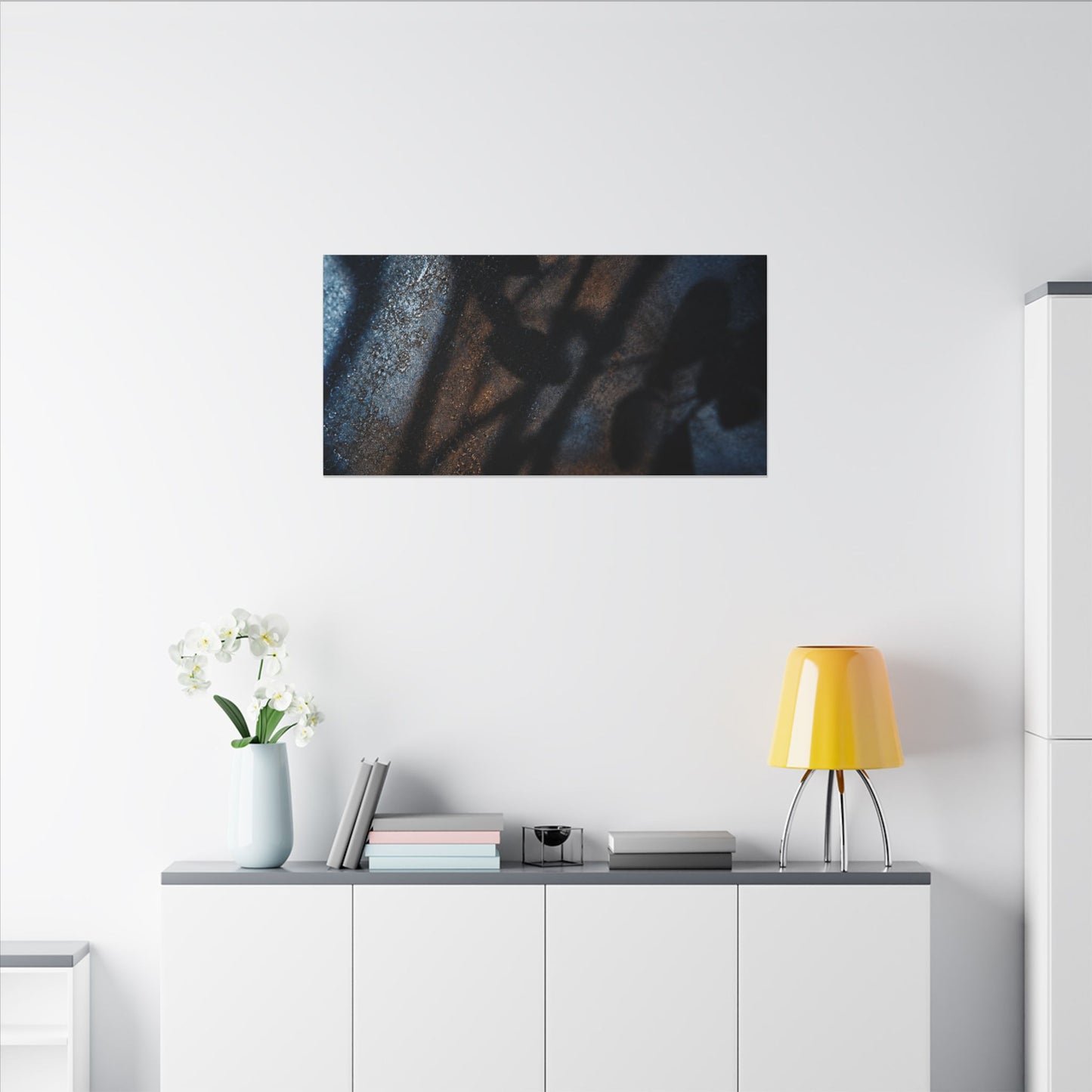 Moonlight Shadow Play Canvas Art - Dark Japandi Ma