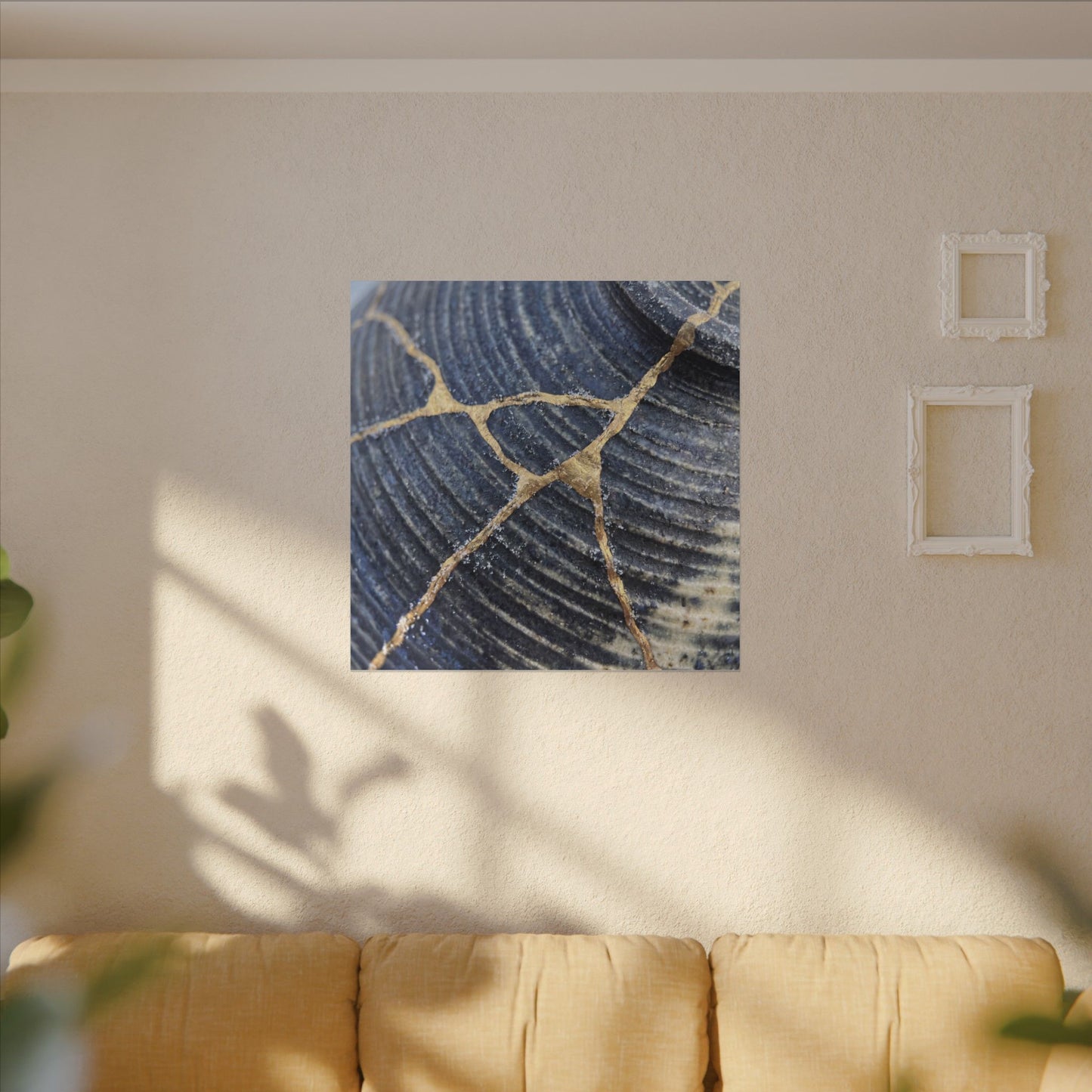 Shibui Water Ripple Canvas Art - Kintsugi Gold Repair