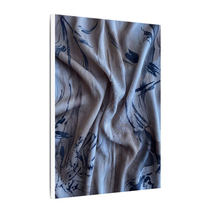 Silk Drape Winter Canvas Art | Japandi Earthy Design