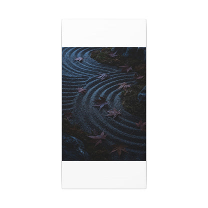 Rock Garden Canvas Art | Autumn Dark Japandi Dark Texture Art
