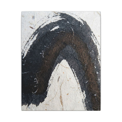 Moody Ink Brushstroke Canvas Art - Moody Minimal Dark Japandi