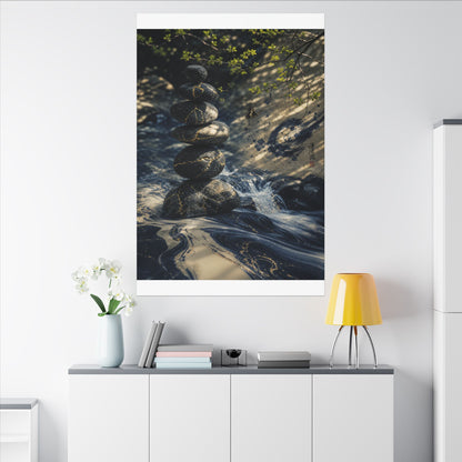 Kintsugi River Stones in Dappled | Broken Beauty Canvas Art