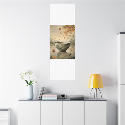 Autumn Ceramic Bowl Watercolor Canvas Art | Cozy Decor