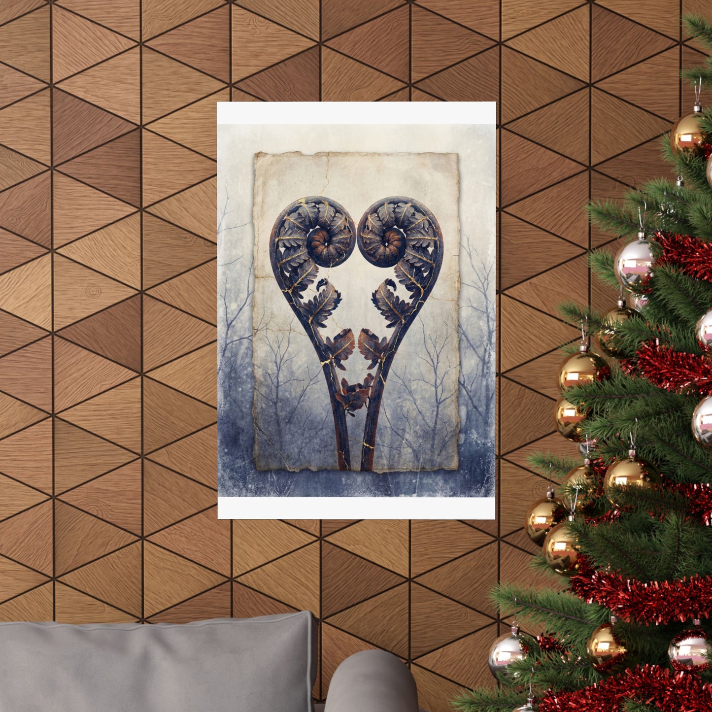 Overcast Fern Unfurling Wall Art Print - Kintsugi Kanso