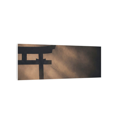 Torii Gate Shadow Zen Canvas Art | Bold Dark Japandi Art