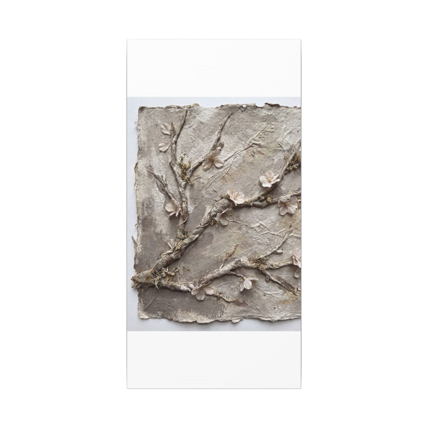 Summer Cherry Blossom Texture Canvas Art | Earthy Decor