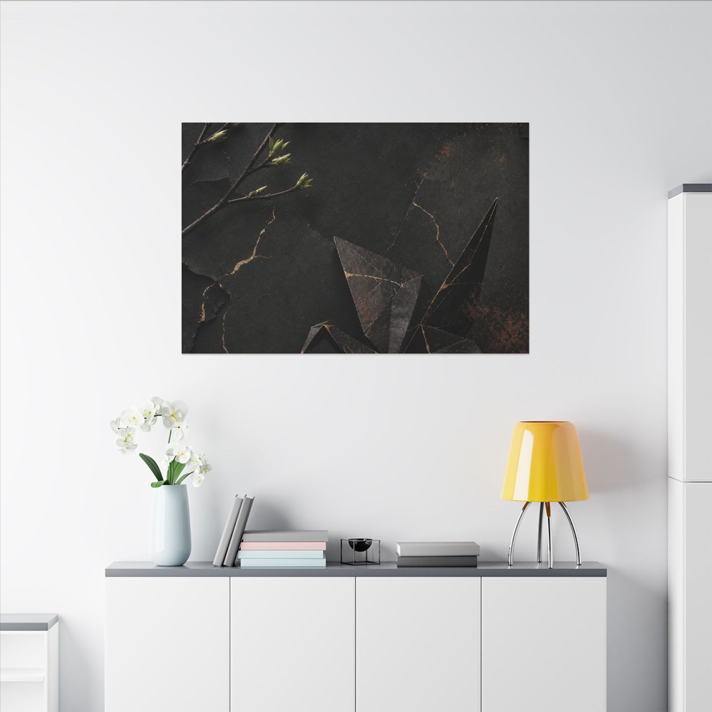 Paper Fold Canvas Art | Spring Kintsugi Broken Beauty Art