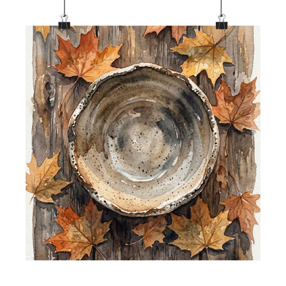Ceramic Bowl Watercolor Wall Art Print | Elegant Japandi Art