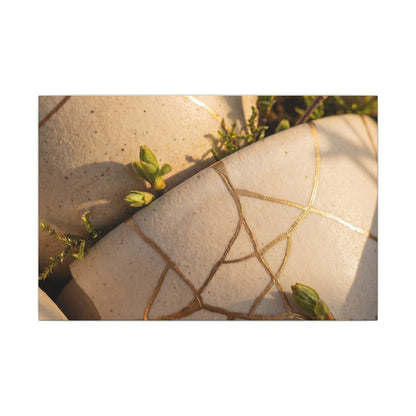 Spring Broken Pottery Gold Vein Canvas Art | Beautiful Decor