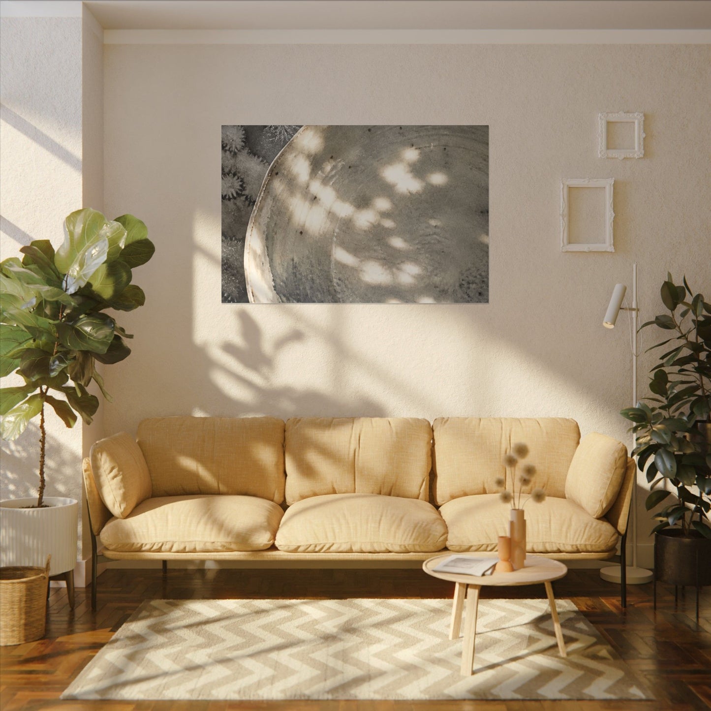 Ceramic Bowl Watercolor Canvas Art | Warm Japandi Art