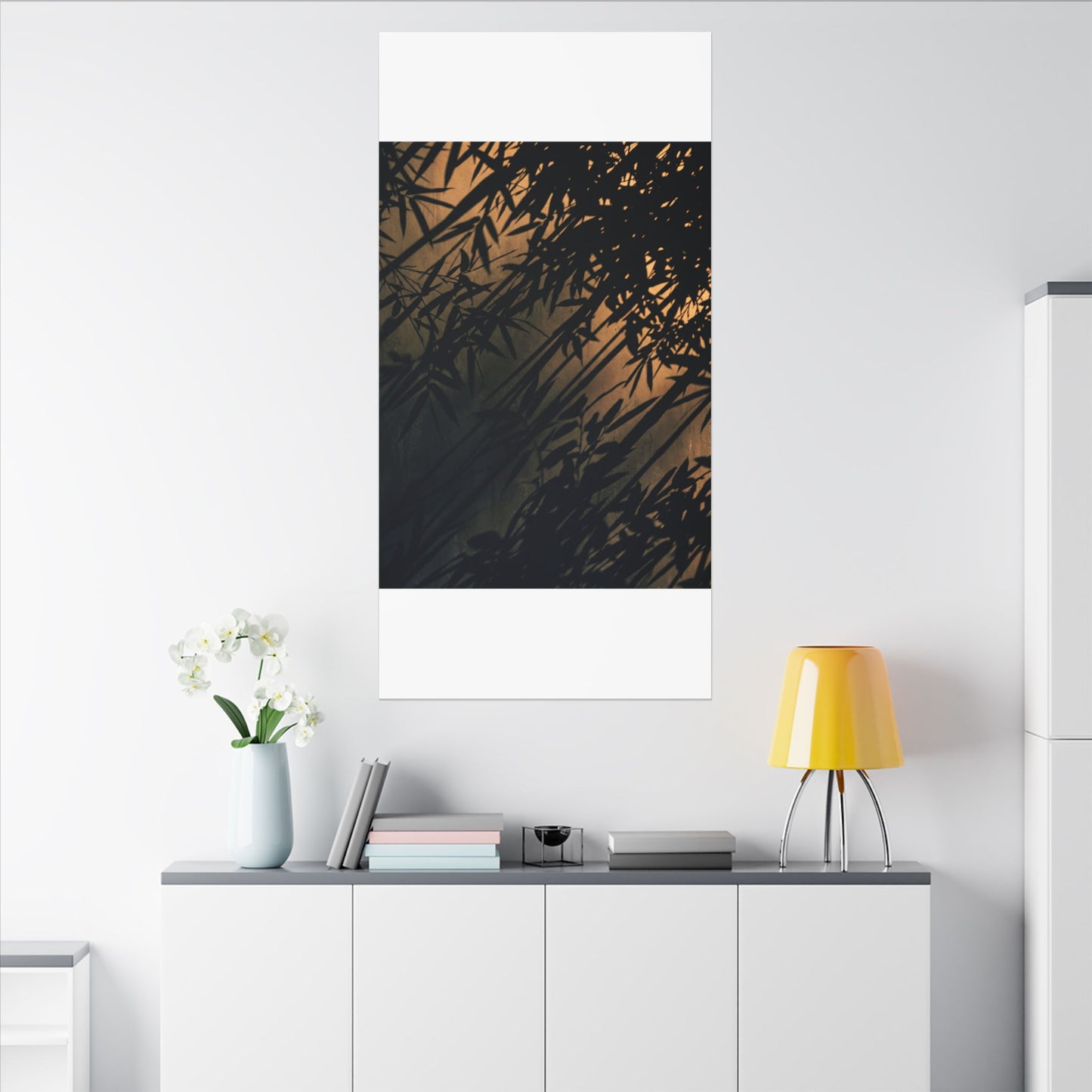 Sophisticated Shadow Play Canvas Art - Shadow Zen Dark Japandi