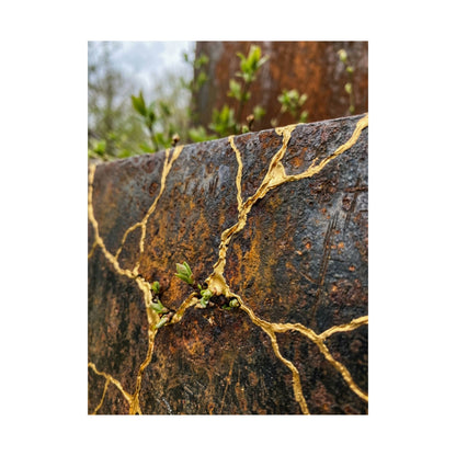 Philosophical Rust Patina Wall Art Print - Gold Repair Kintsugi
