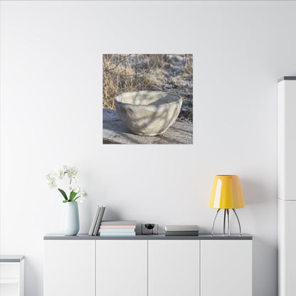 Dappled Ceramic Bowl Canvas Art - Japandi Fukinsei