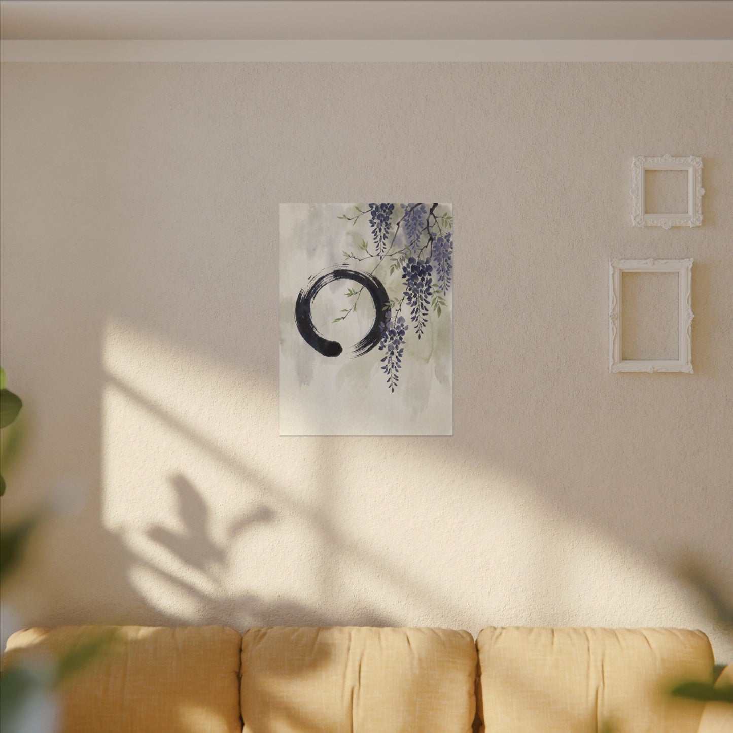 Wisteria Enso Canvas Art | Serene Zen Art