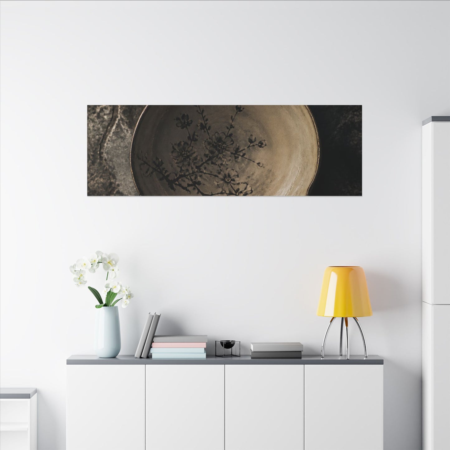 Ceramic Bowl Spring Canvas Art | Japandi Earthy Design