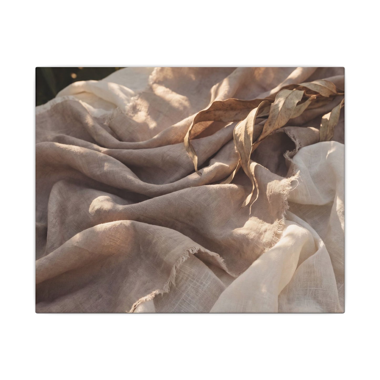 Silk Drape Summer Canvas Art | Japandi Neutral Design