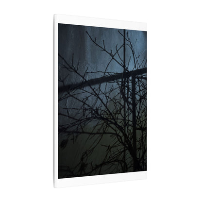 Moonlight Shadow Play Canvas Art - Dark Japandi Shibui