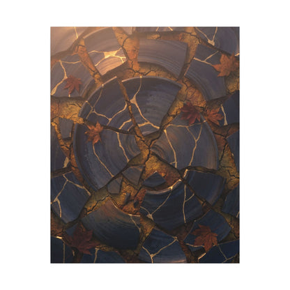 Autumn Cracked Earth Gold Repair Canvas Art | Philosophical Decor