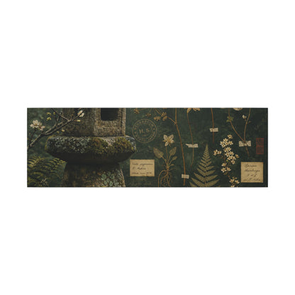 Spring Stone Lantern Herbarium Canvas Art | Nostalgic Decor