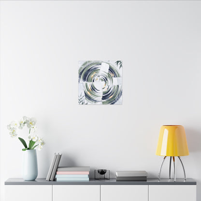 Winter Water Ripple Sumi E Canvas Art | Peaceful Decor