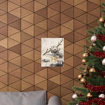 Seijaku Lotus Flower Wall Art Print - Japandi Texture