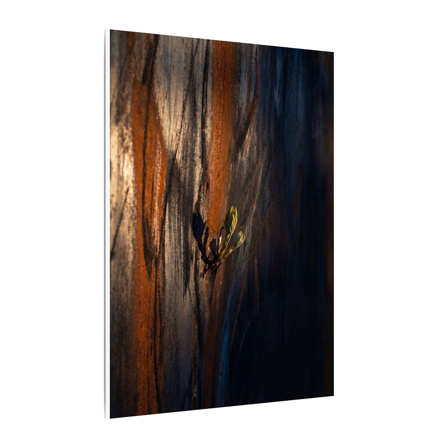 Rust Patina Charcoal Ink Canvas Art | Moody Dark Japandi Art
