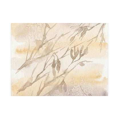 Shadow Play Winter Canvas Art | Japandi Warm Design